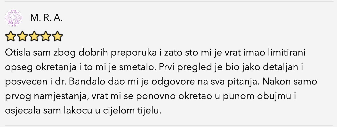 Bandalo Kiropraktika Recenzija za donji dio leda