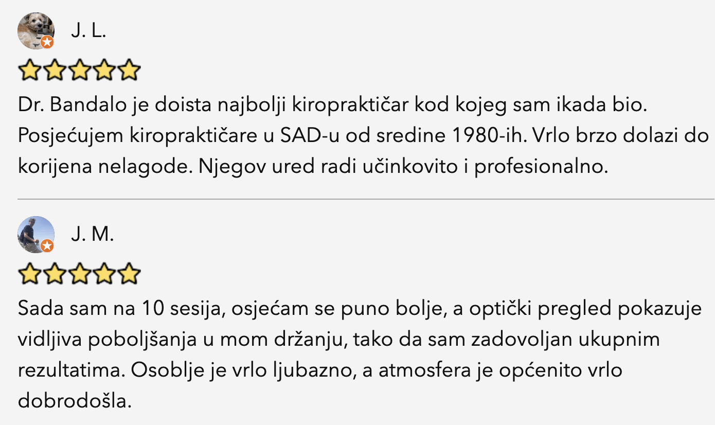 Najbolji Kiroprakticar u Hrvatskoj